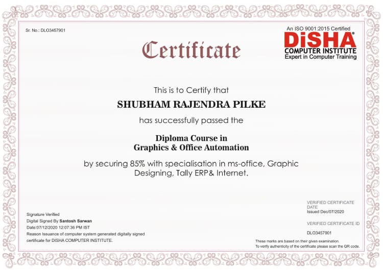 Certificate of Achievement